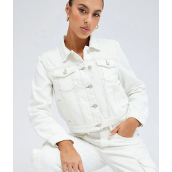 White Denim Crop ...