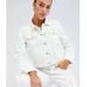 White Denim Crop Jacket