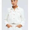 White Denim Crop Jacket