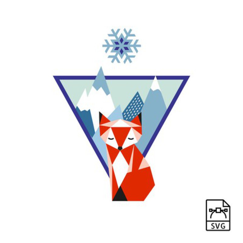 Mountain Fox Vector Graphics | Wildlife Illustration in Vector Format