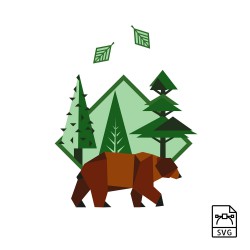 Brown Bear Vector Graphics | Wildlife Illustration in Vector Format