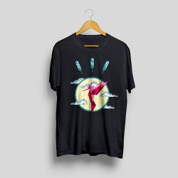 T-Shirt mit Kolibri-Print