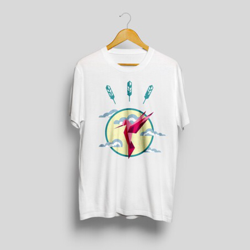 T-shirt stampata colibrì